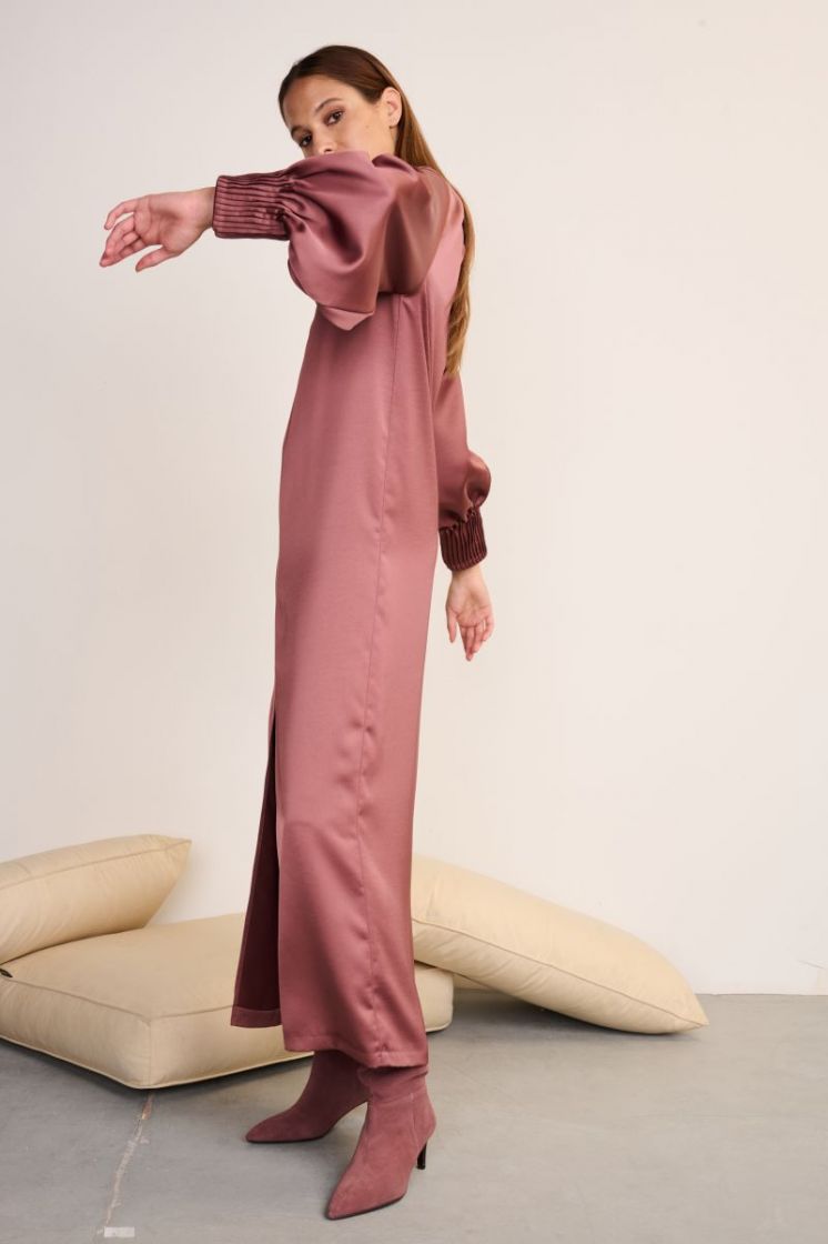 UNI SILK PLISSE MOUW GRAPE