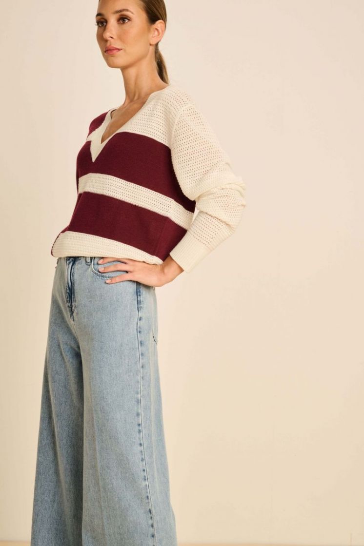 WIDE LEG FLARED BLUE DENIM