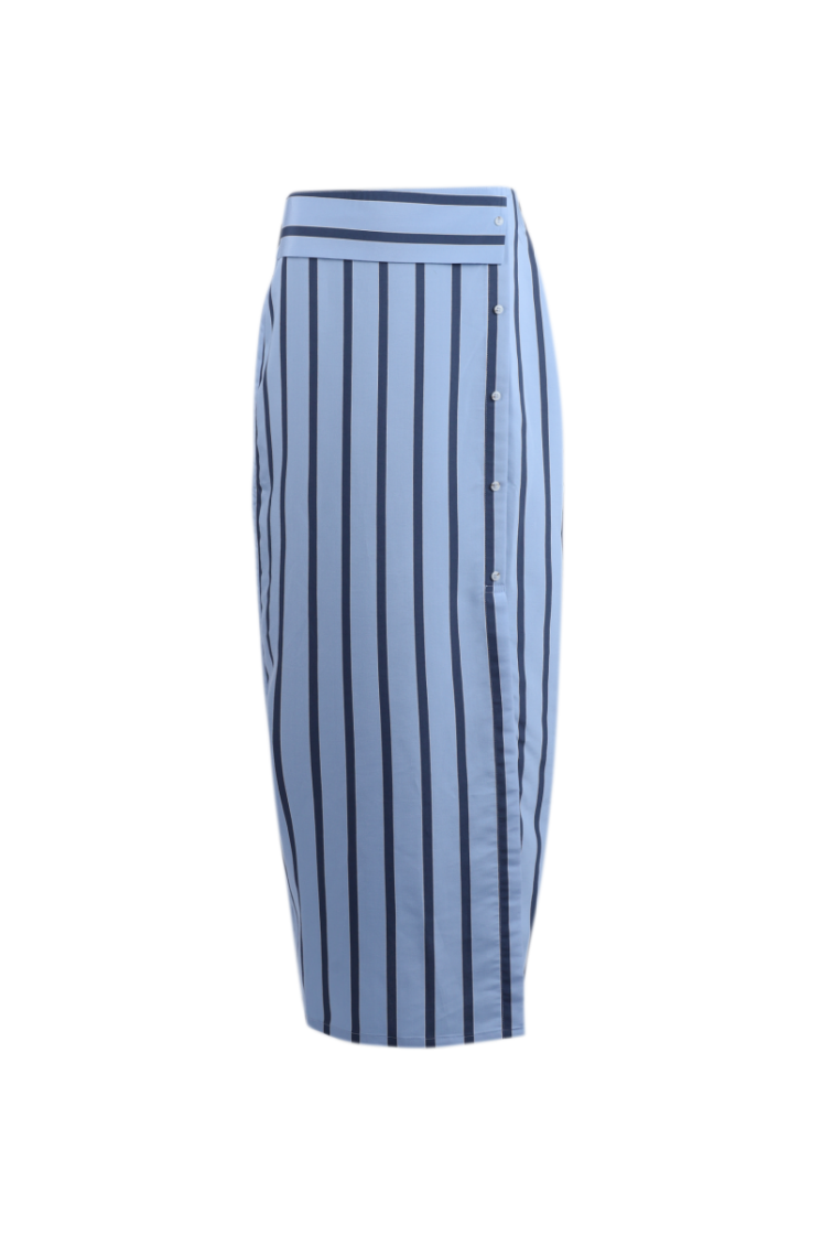 STRIPE LONG BUTTONS AZUR