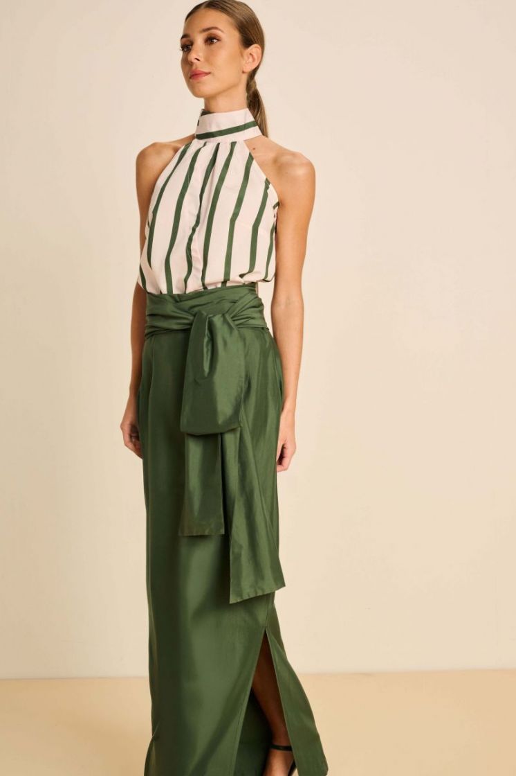 STRIPE HALTER SOFT PINK/BOTTL