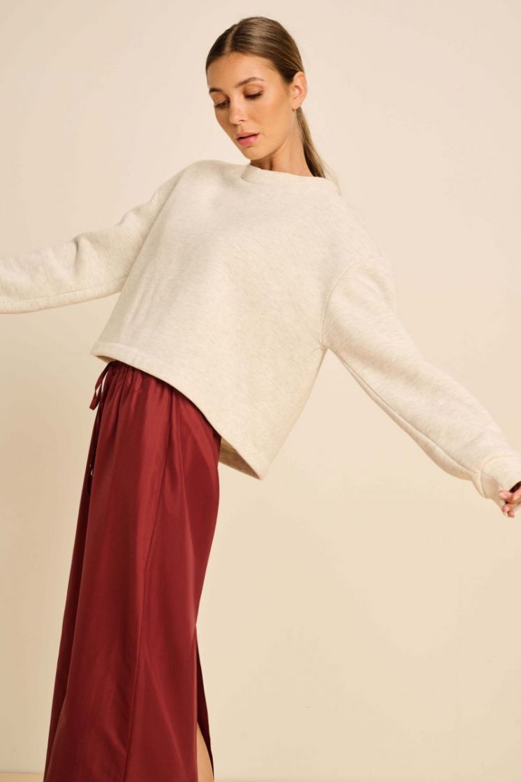 CROPPED SWEAT ECRU MELANGE