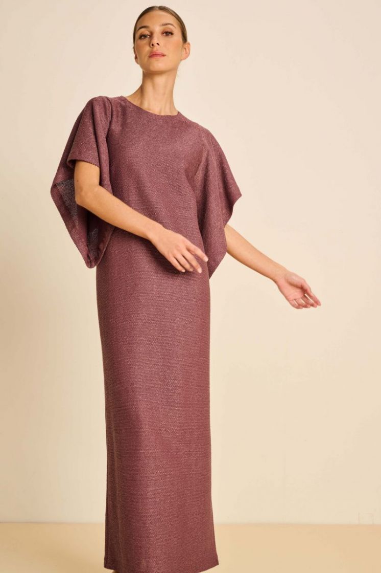 RAFFIA LONG DRESS SUNNY MERLOT