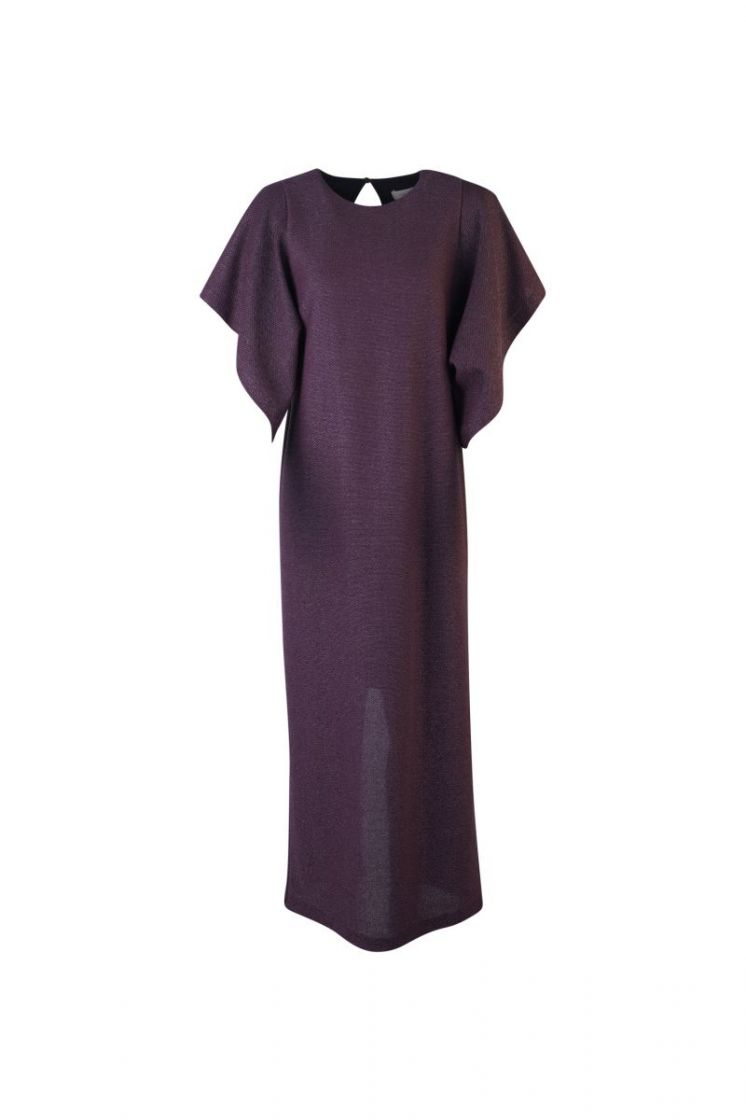 RAFFIA LONG DRESS SUNNY MERLOT