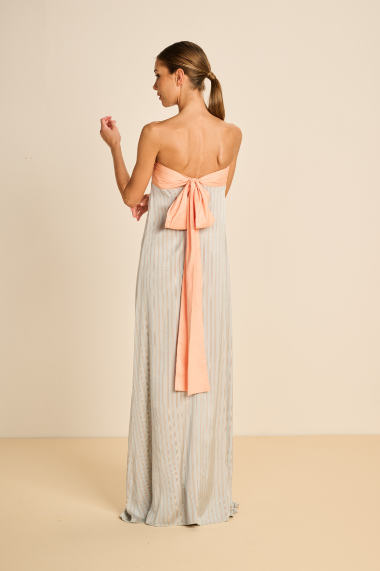 BUSTIER DRESS BICOLOR SOFT SKY