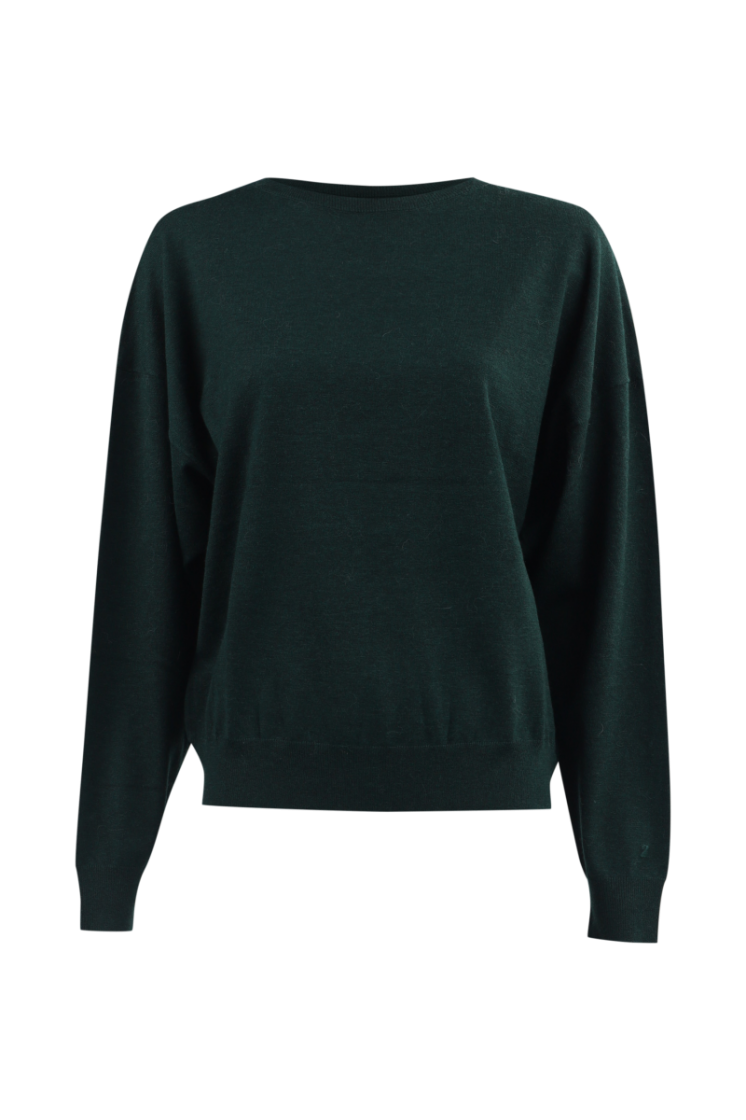 FINE KNIT  BOTTLE GREEN