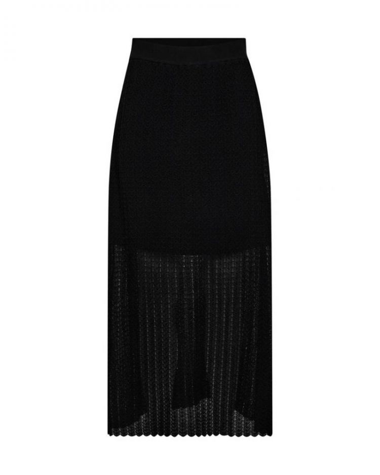 TRICOT MIDI SKIRT BLACK