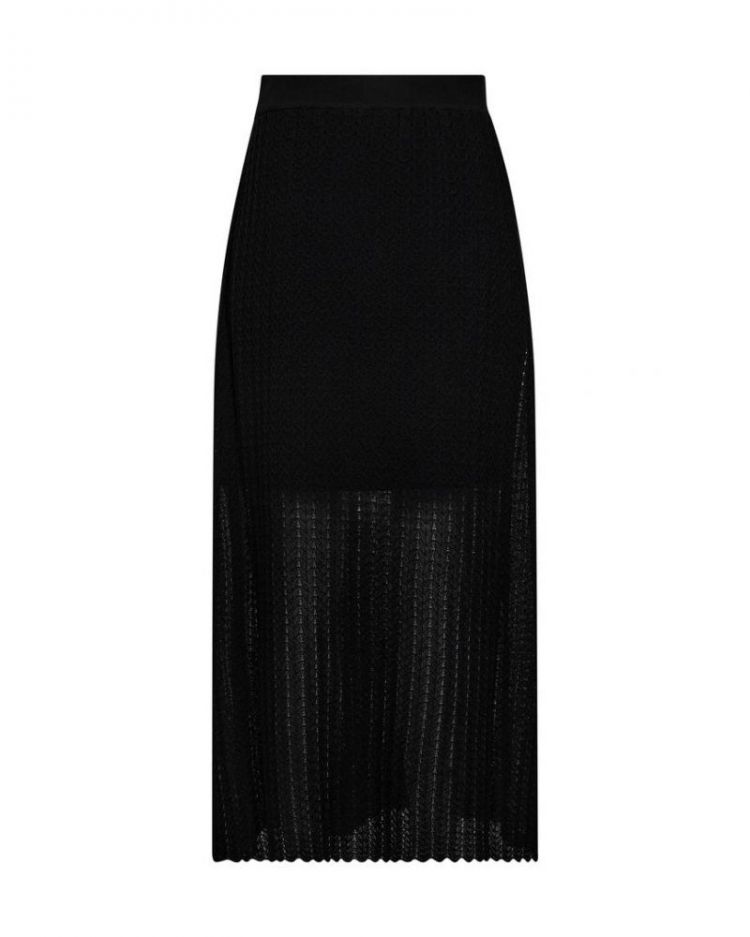 TRICOT MIDI SKIRT BLACK