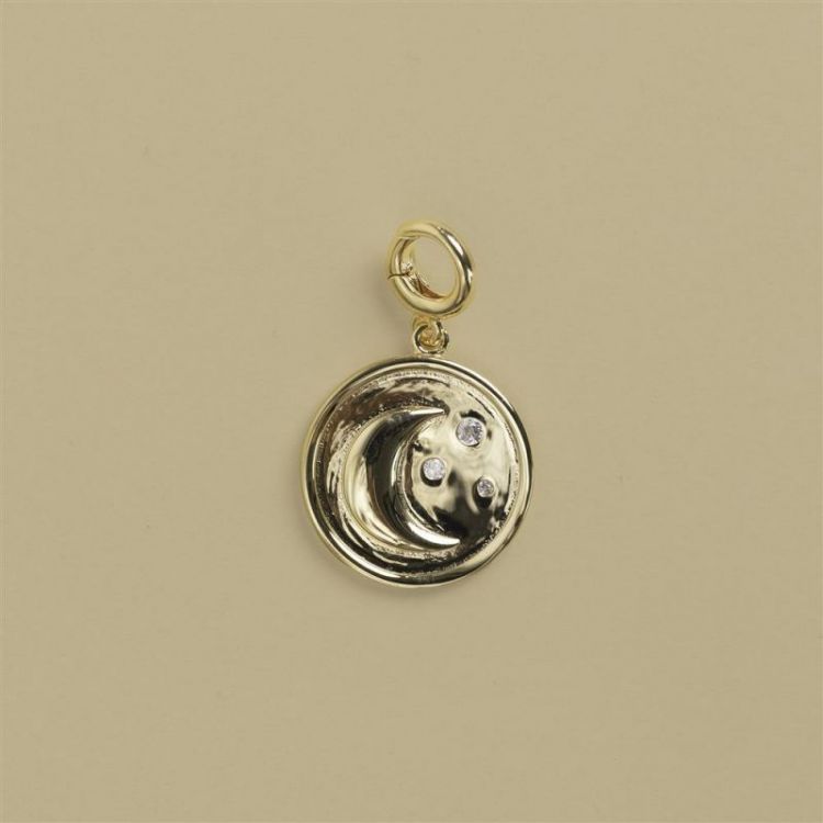 CHARM CRESCENT MOON GOLD