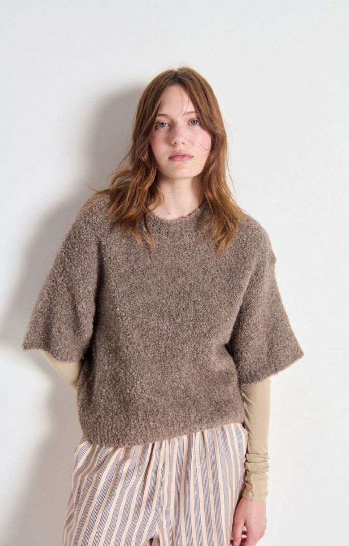 BOUCLE MAILLE KM TAUPE CHINE