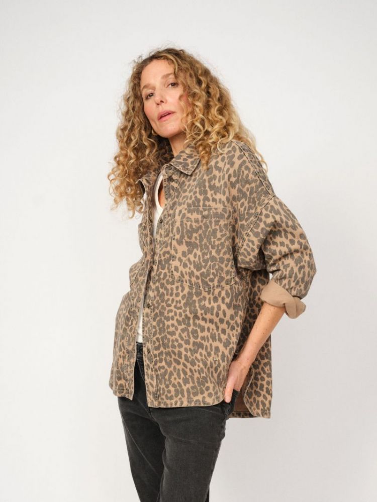 PRINTED VEST BLOUSE LEOPARD PRINT