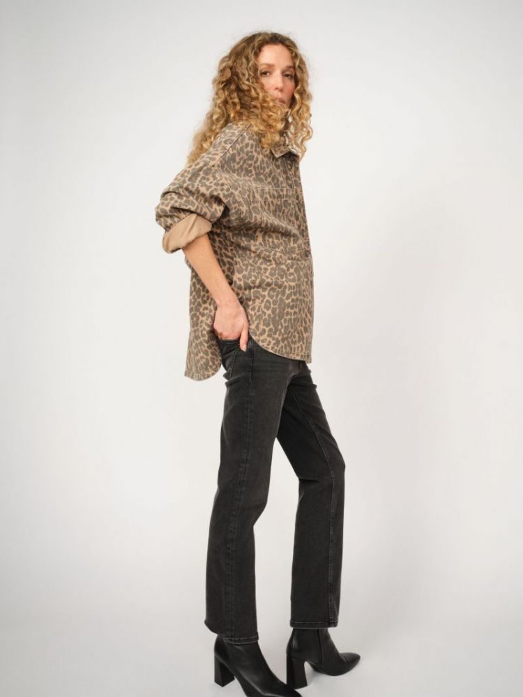 PRINTED VEST BLOUSE LEOPARD PRINT