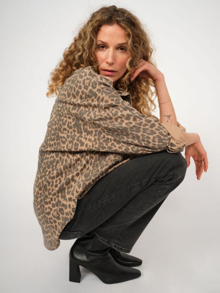 PRINTED VEST BLOUSE LEOPARD PRINT