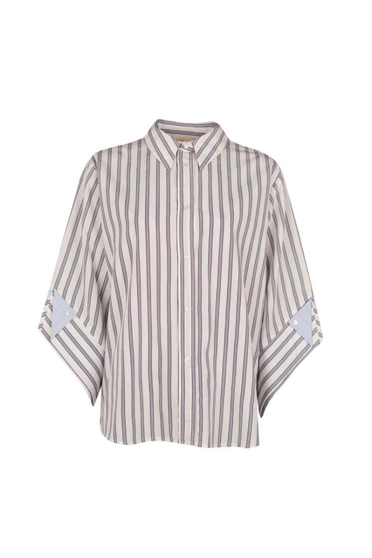 STRIPE CUFF SLEEVE WHITE/BLUE