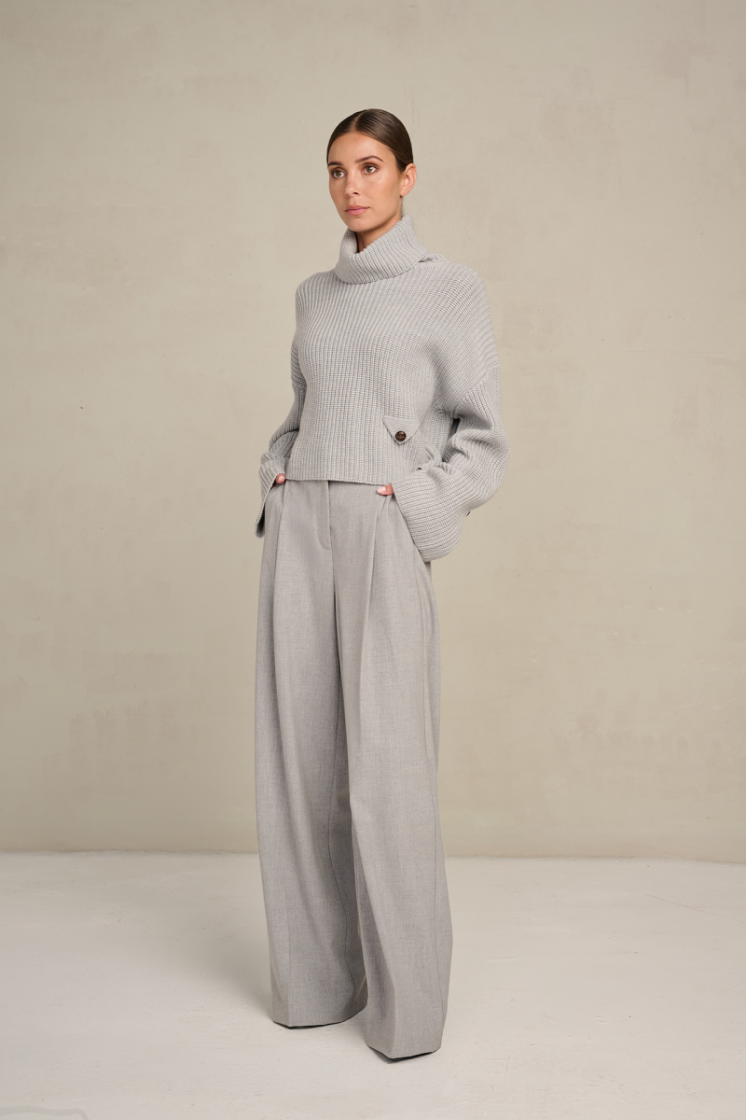 BANDPLOOI WIDE LEG SILVER GREY