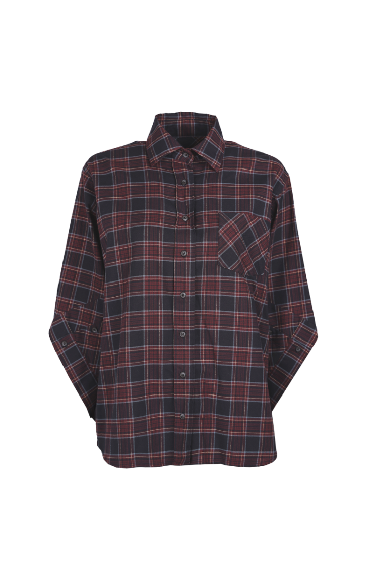 FLANNEL CHECK NAVY
