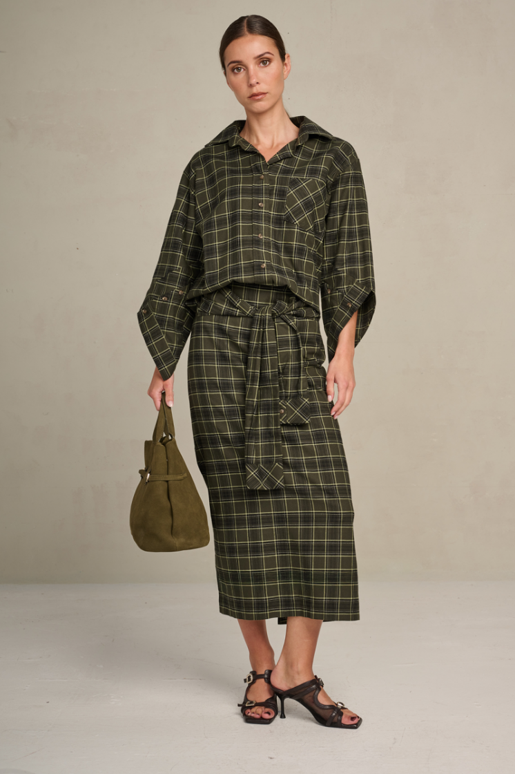 FLANNEL CHECK FADED GREEN