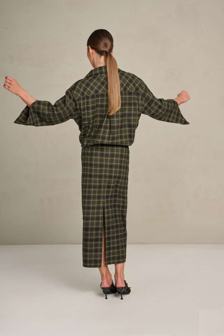 FLANNEL CHECK FADED GREEN