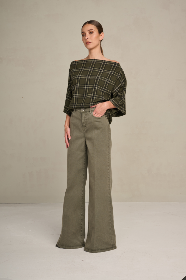 BOLD CHECK FADED GREEN