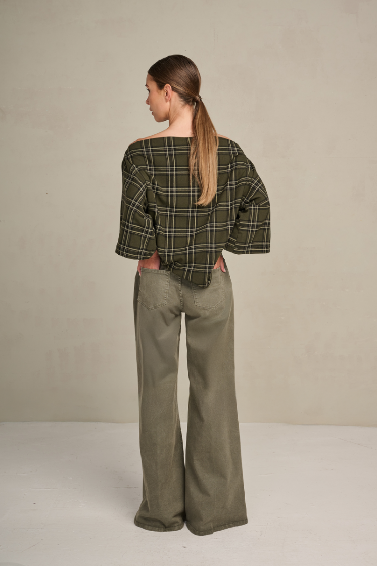 BOLD CHECK FADED GREEN