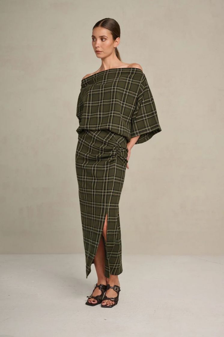 BOLD CHECK  FADED GREEN