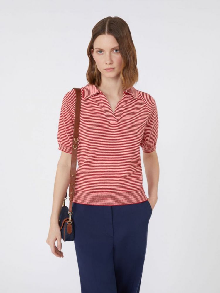 STRIPE POLO SS 018 ROUGE