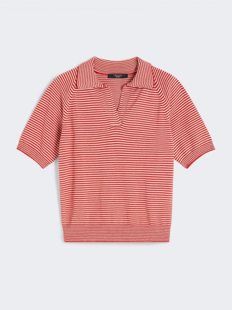 STRIPE POLO SS 018 ROUGE