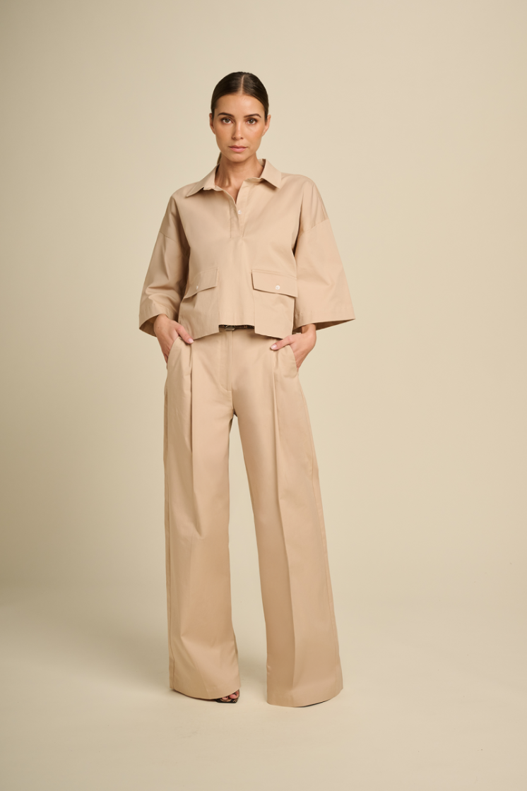 COTTON TROUSERS BEIGE