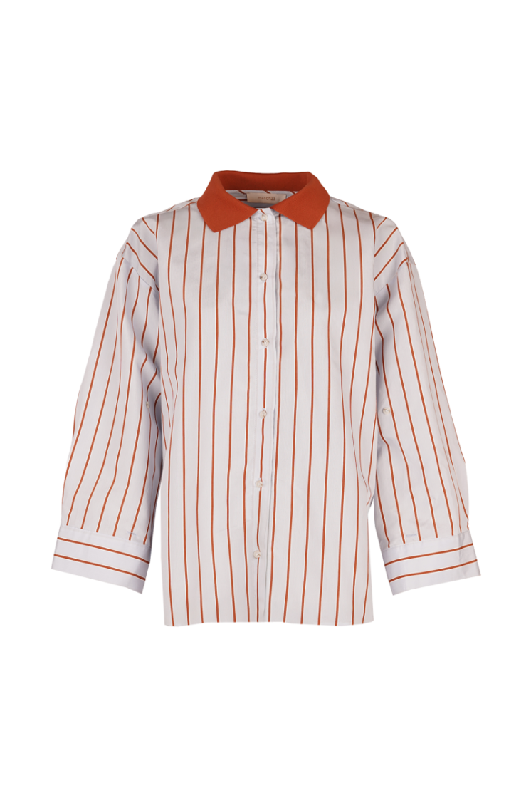 STRIPE BLOUSE BICOLOR TERRACOTTA MIX