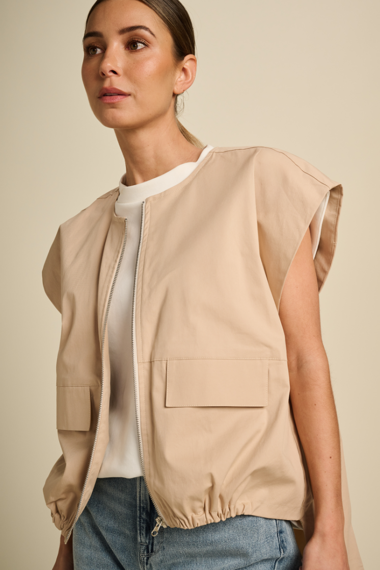 COTTON ZIP  BEIGE