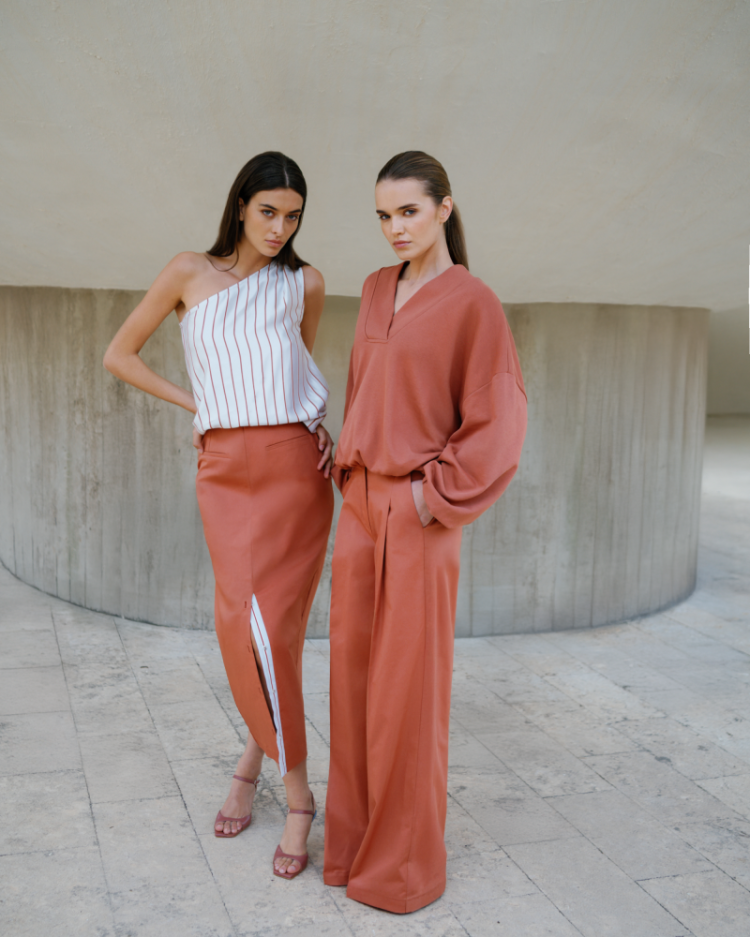SWEATER JERSEY V LM TERRACOTTA