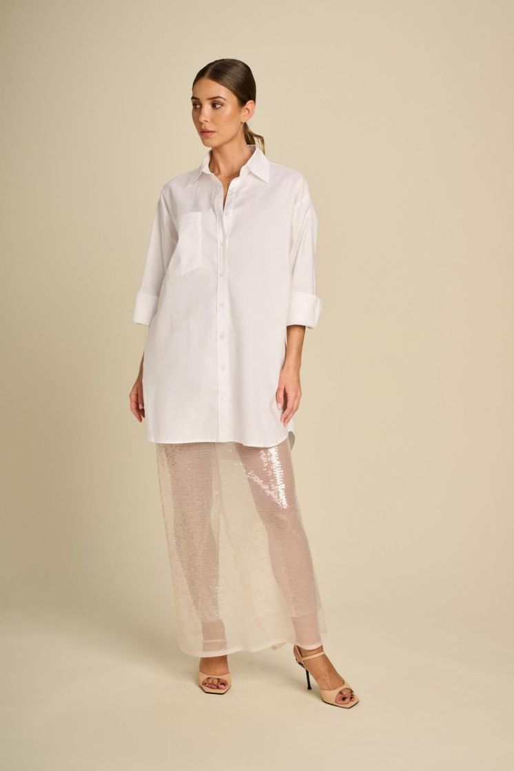 LONG POPLIN SHIRT OXFORD WHITE