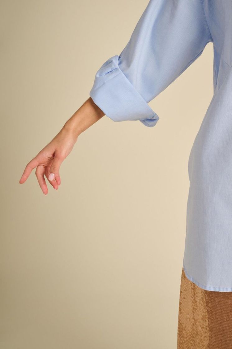 LONG POPLIN SHIRT OXFORD BLUE