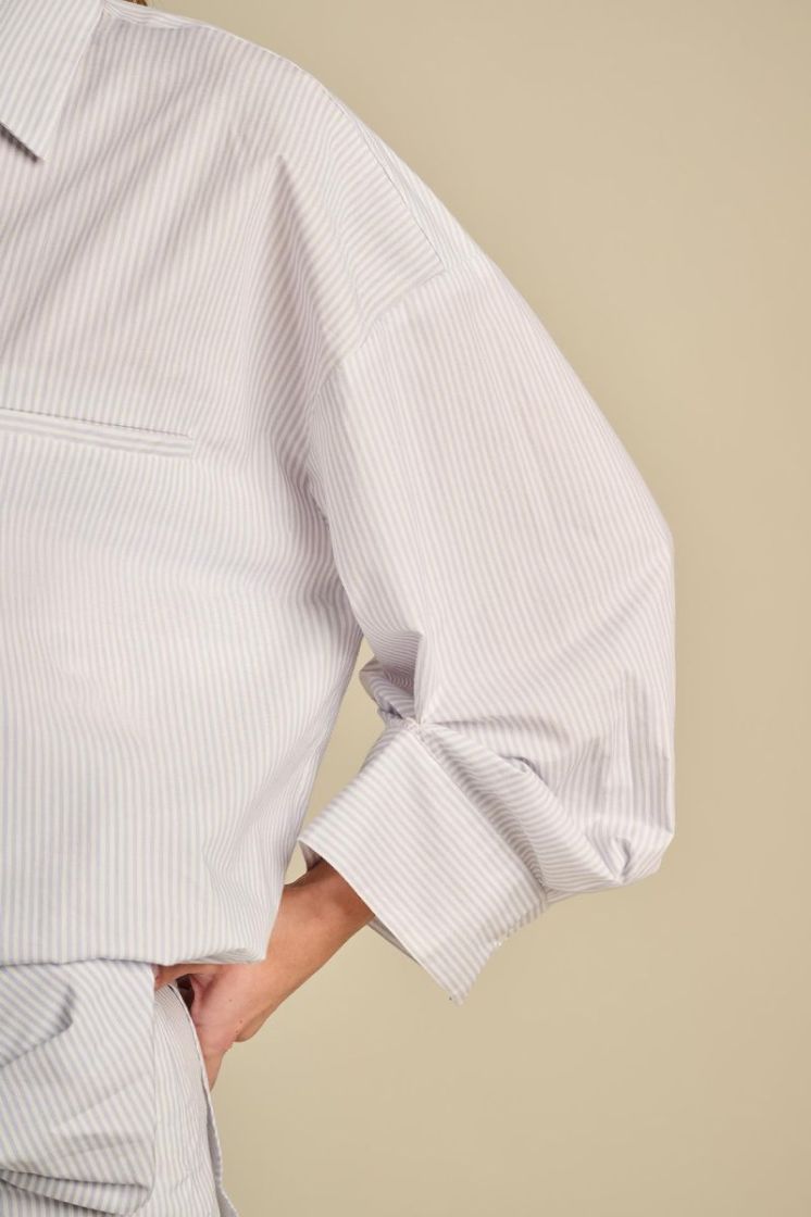 POPLIN stripes SKY BLUE