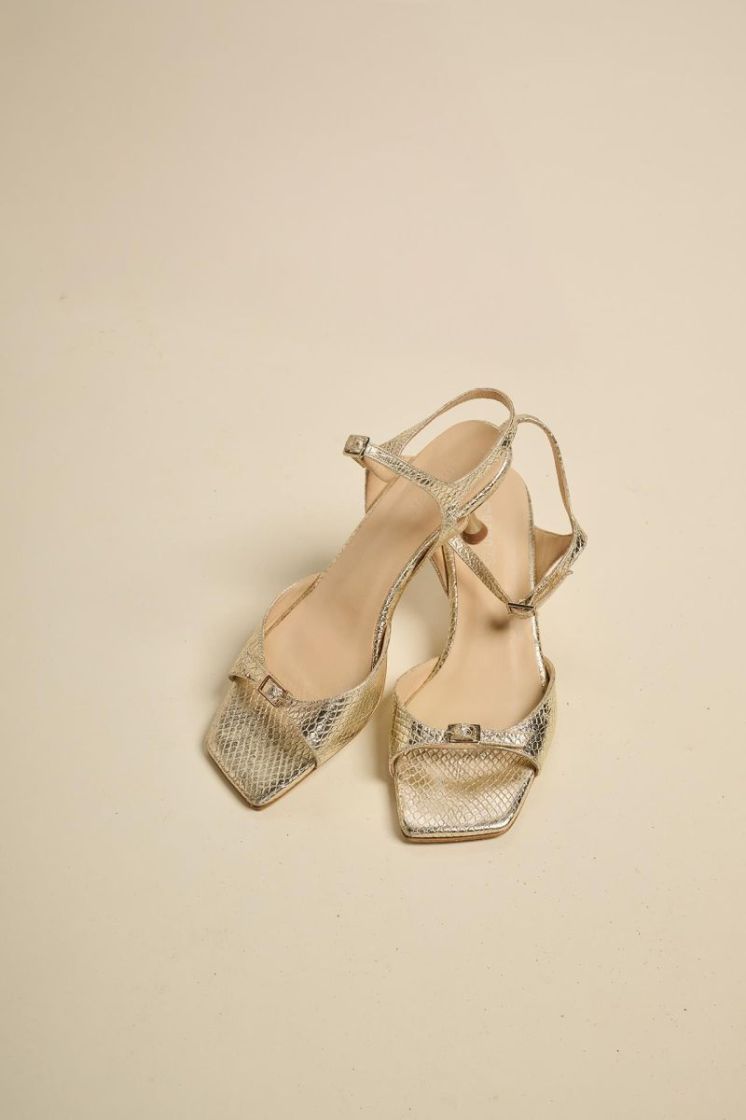 LOW HEEL GOLD PYTHON