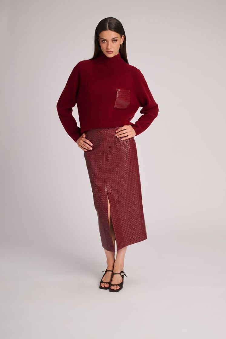 BOLD KNIT TURTLENECK LIPSTICK