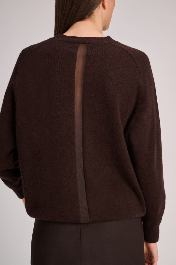 MESH RUGDETAIL CHOCOLAT