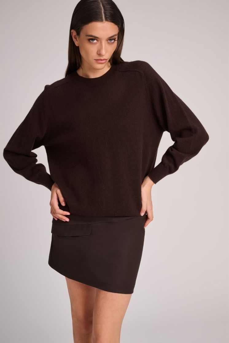 MESH RUGDETAIL CHOCOLAT