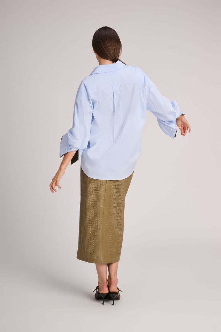POPLIN SKYBLUE/OLIVE