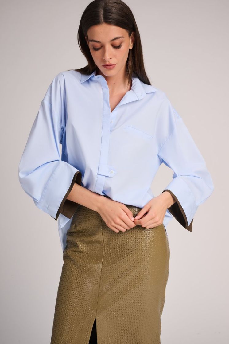 POPLIN SKYBLUE/OLIVE