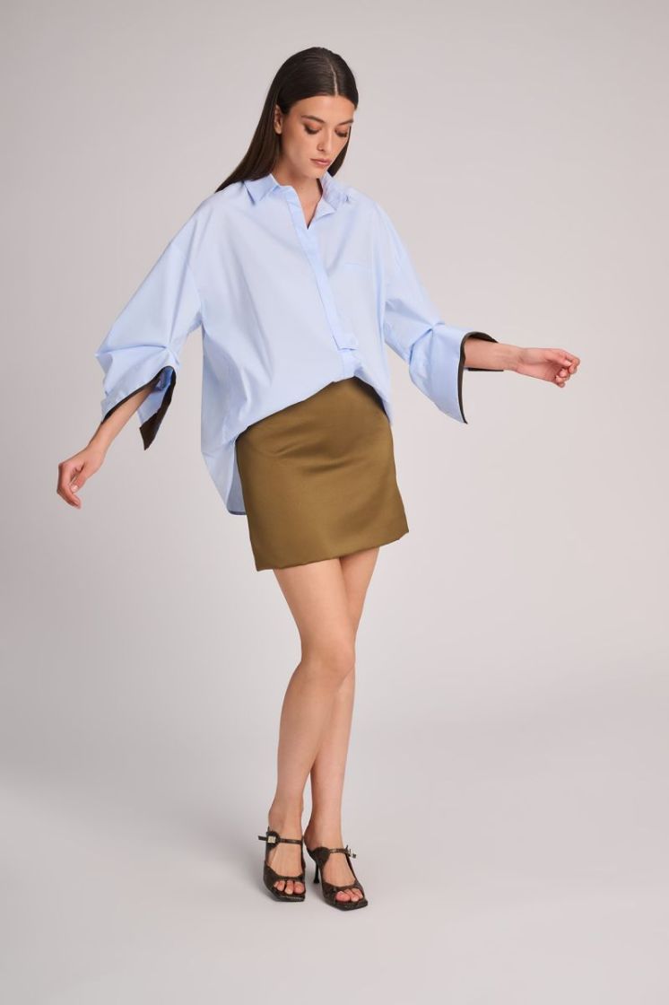 POPLIN SKYBLUE/OLIVE