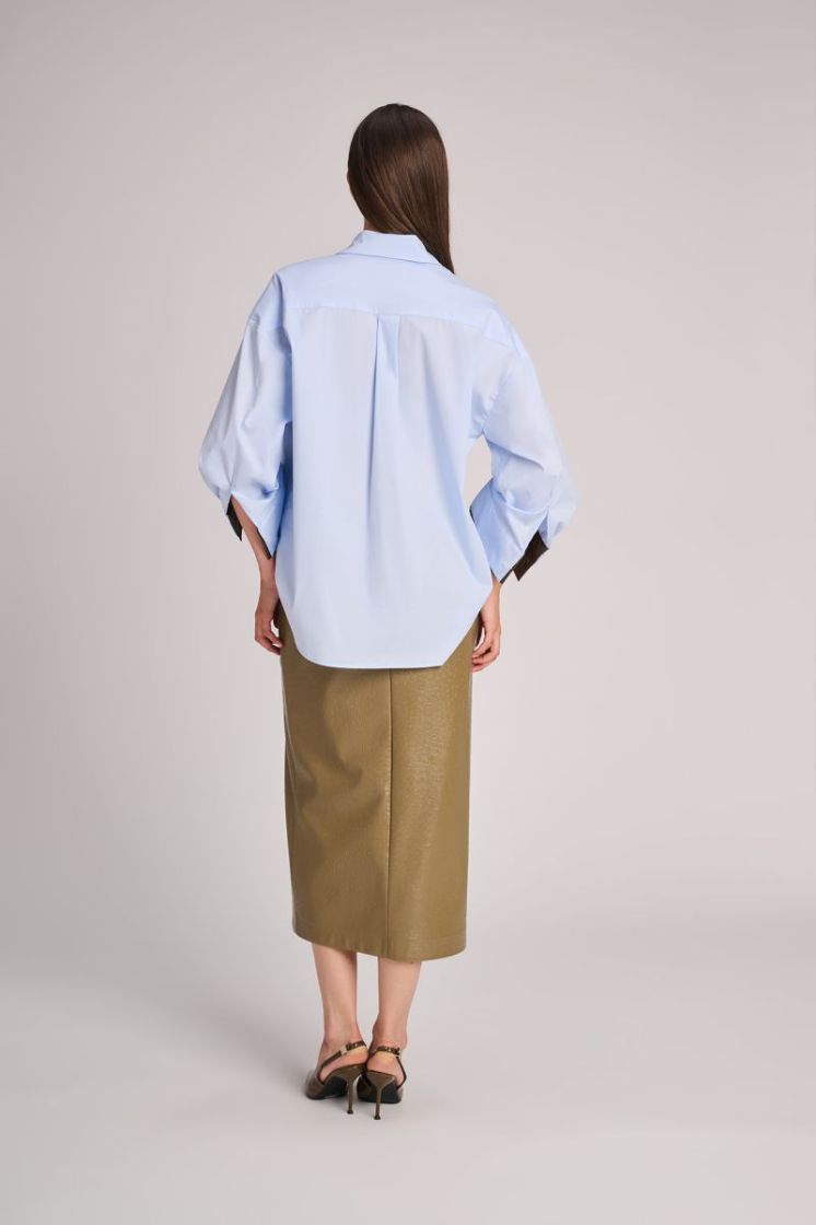 POPLIN SKYBLUE/OLIVE