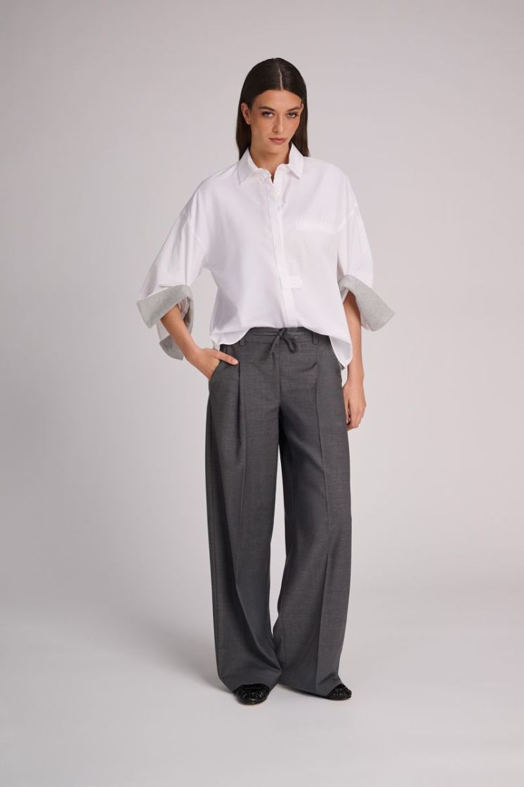 POPLIN WHITE/GREY