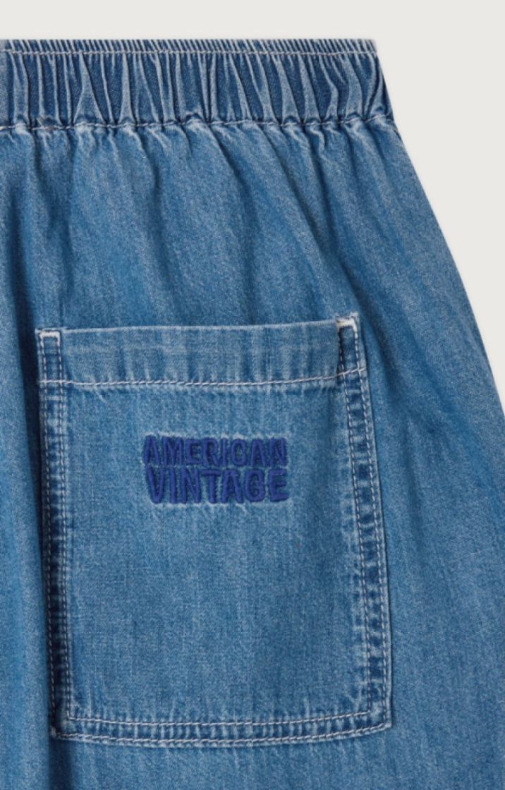 TENCEL ELASTIC WAIST MEDIUM BLUE
